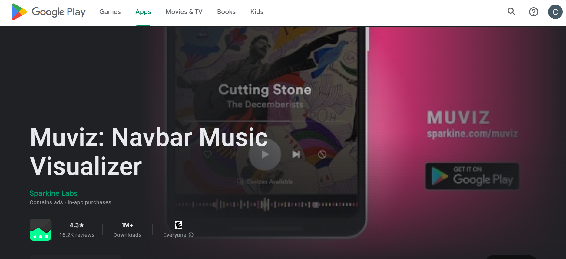 14. Muviz – Navbar Music Visualizer: