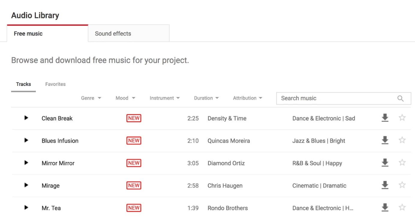 YouTube Audio Library