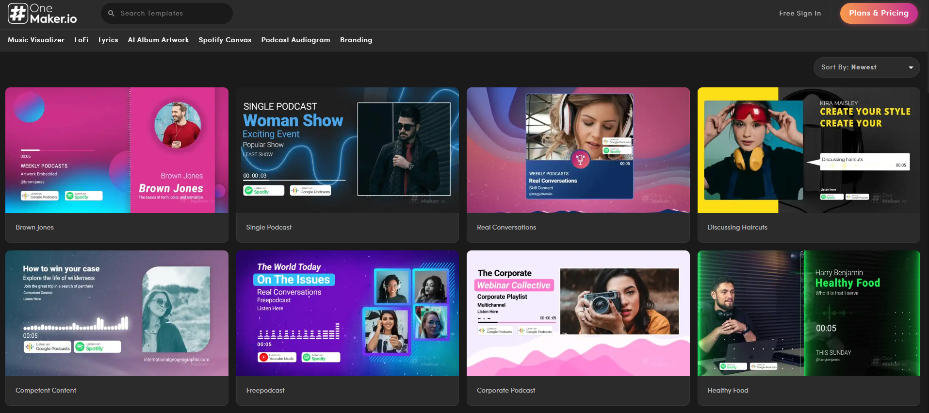 Online tool for Video Podcasts ( Onemaker.io ):