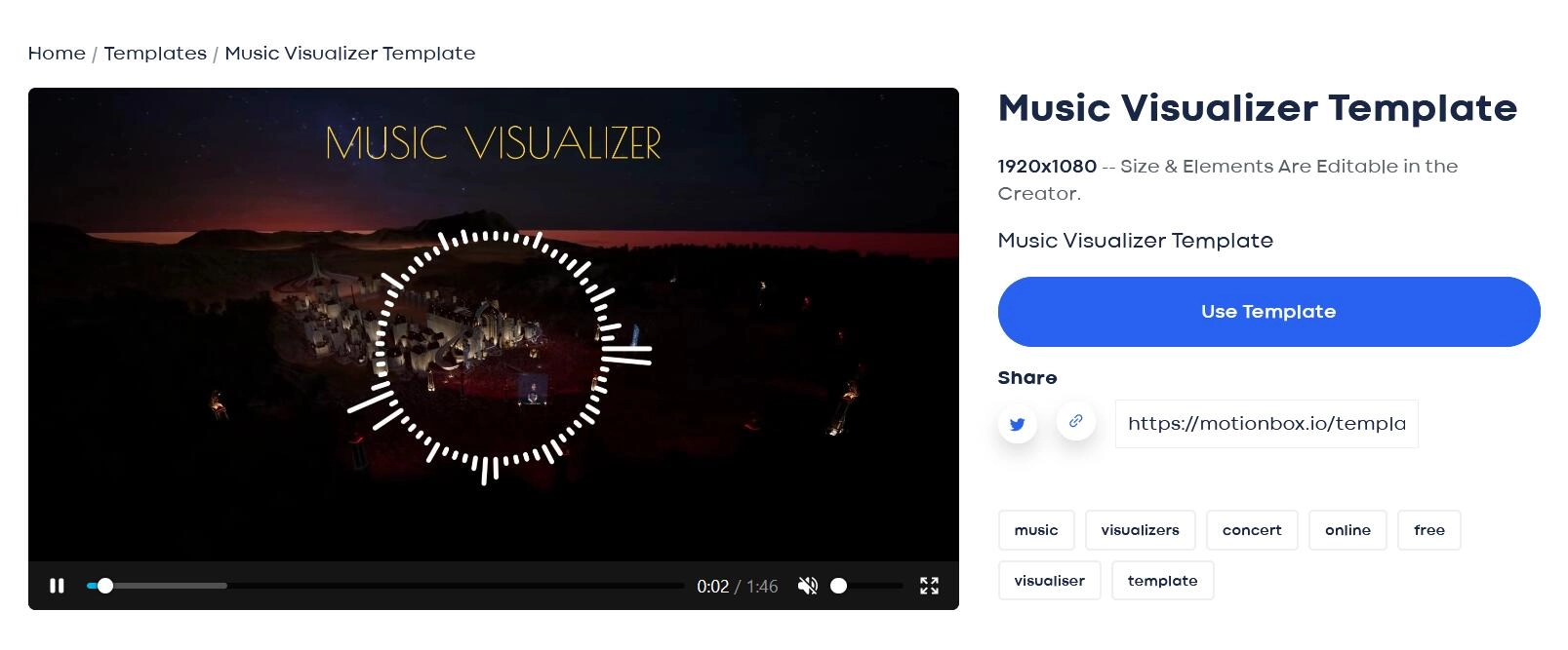 2. Motionbox Music Visualizer