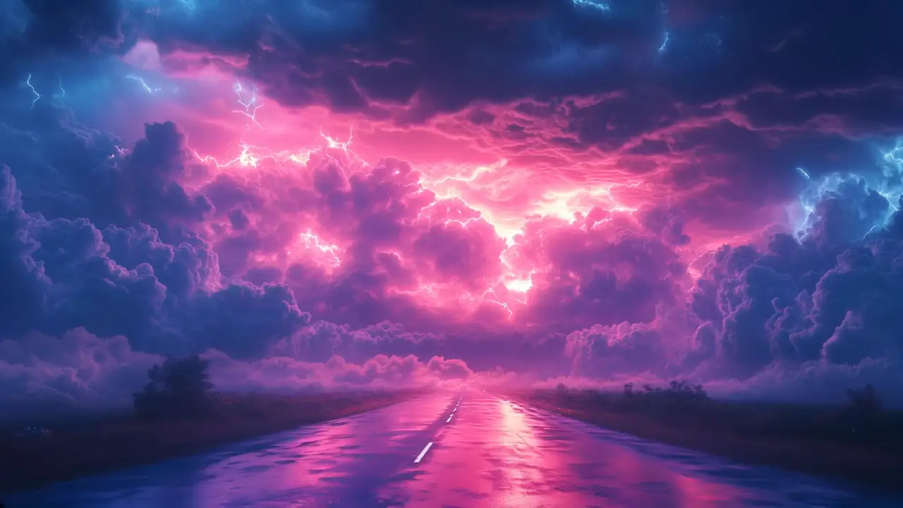Neon Highway Storm