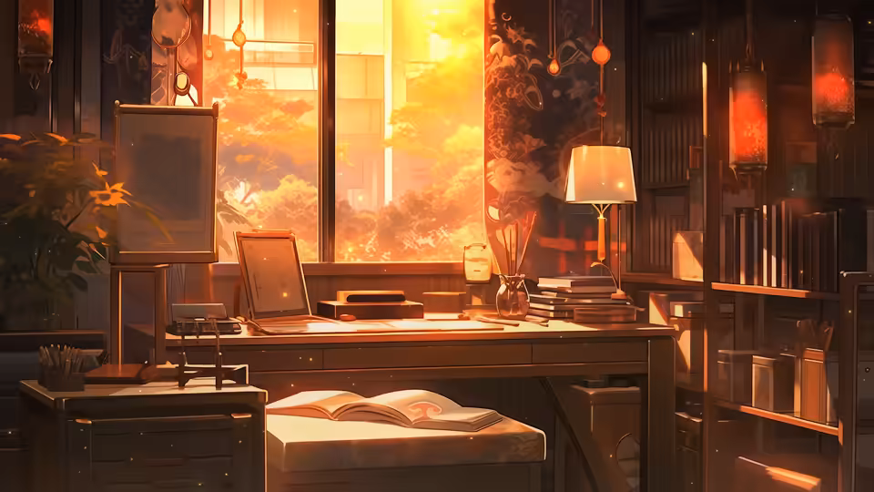 Amber Desk Reverie