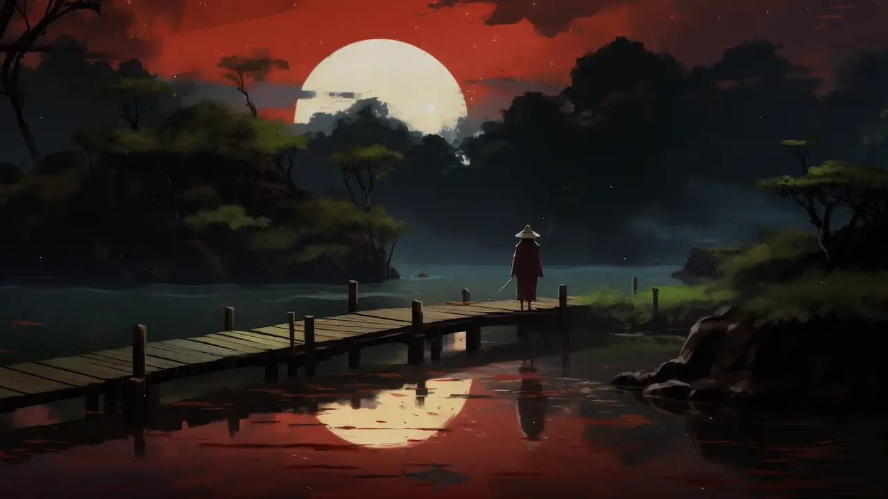Crimson Dock Reverie