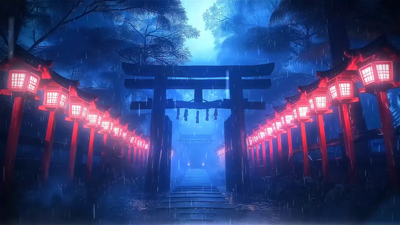 Neon Temple Gateway