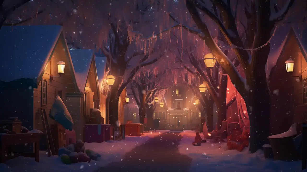Snowy Village Glow