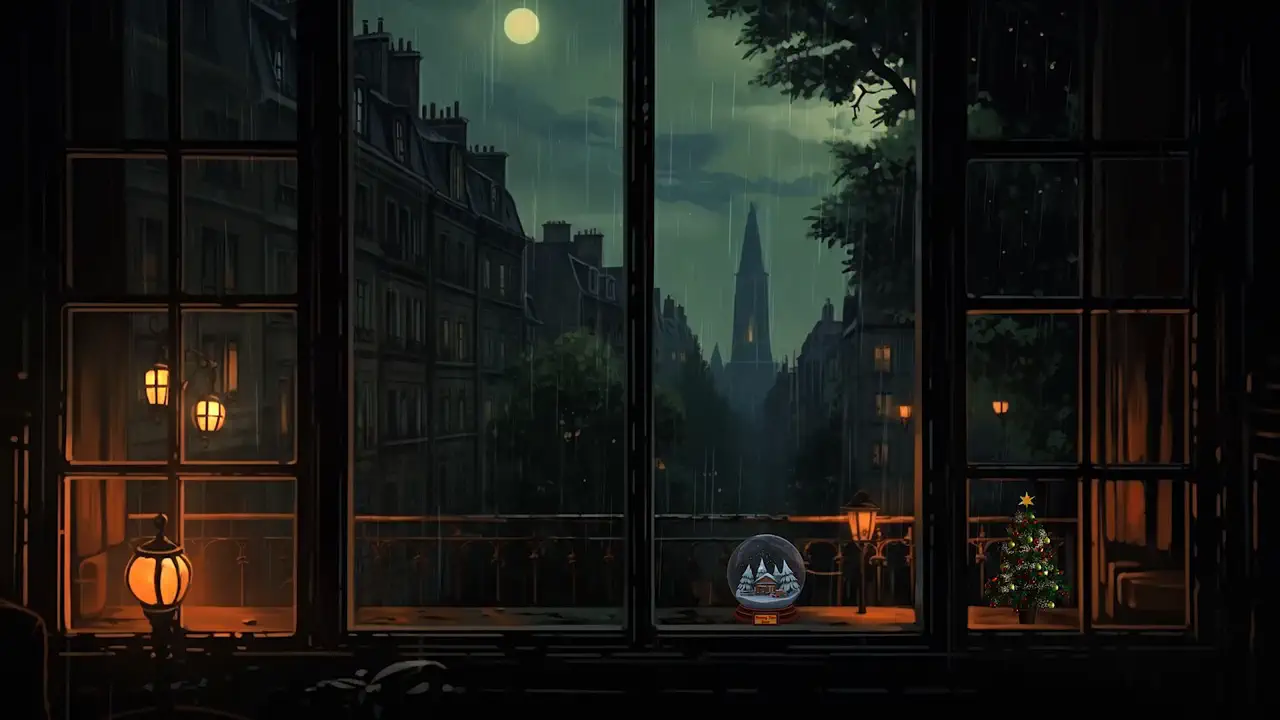 Moonlit Study Room