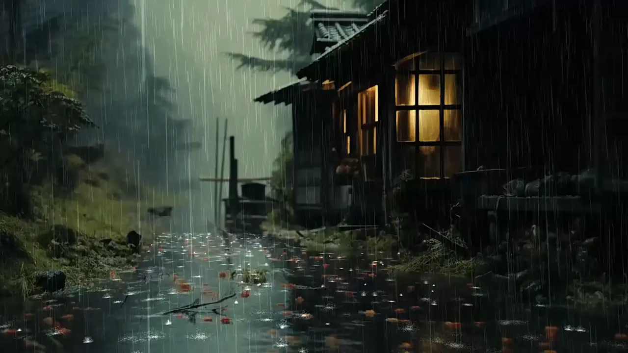 Rainy Cabin Glow