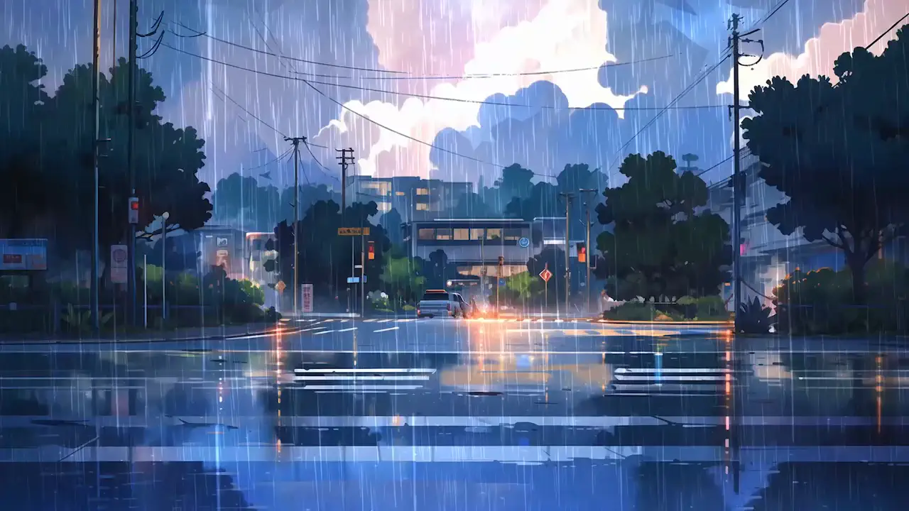 Rainy Street Glow