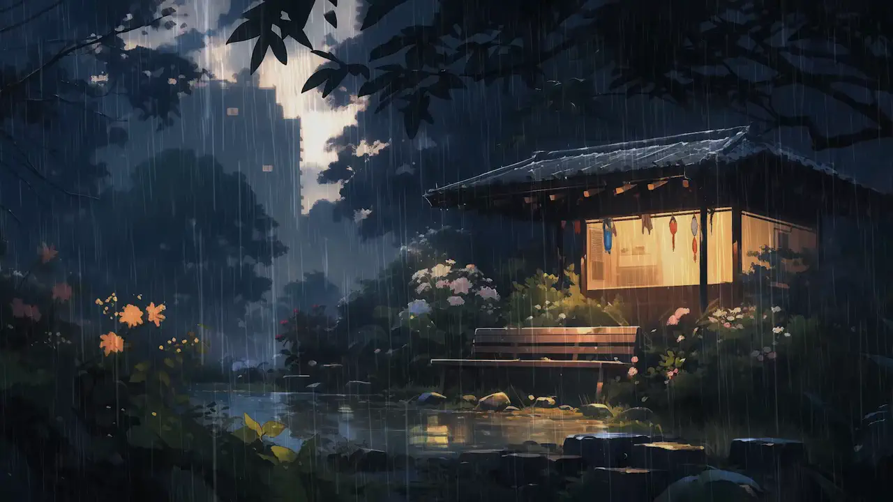 Lantern in the Downpour