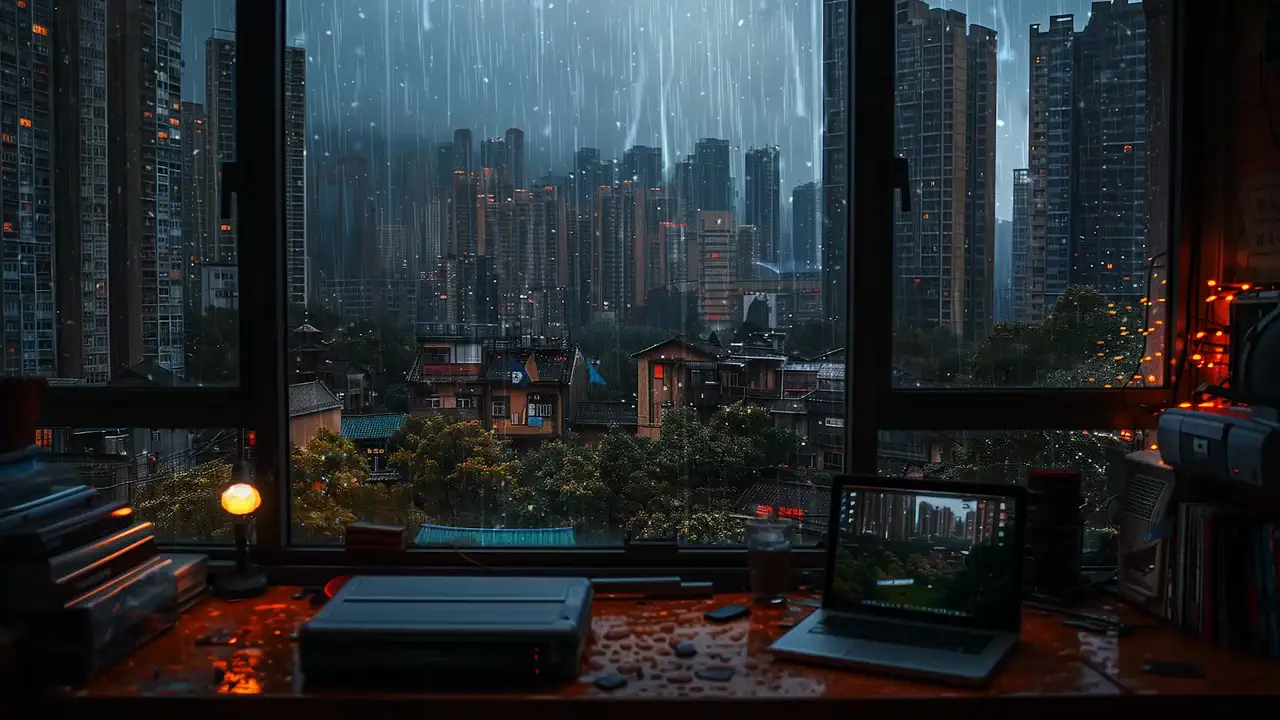 Neon Rain Study