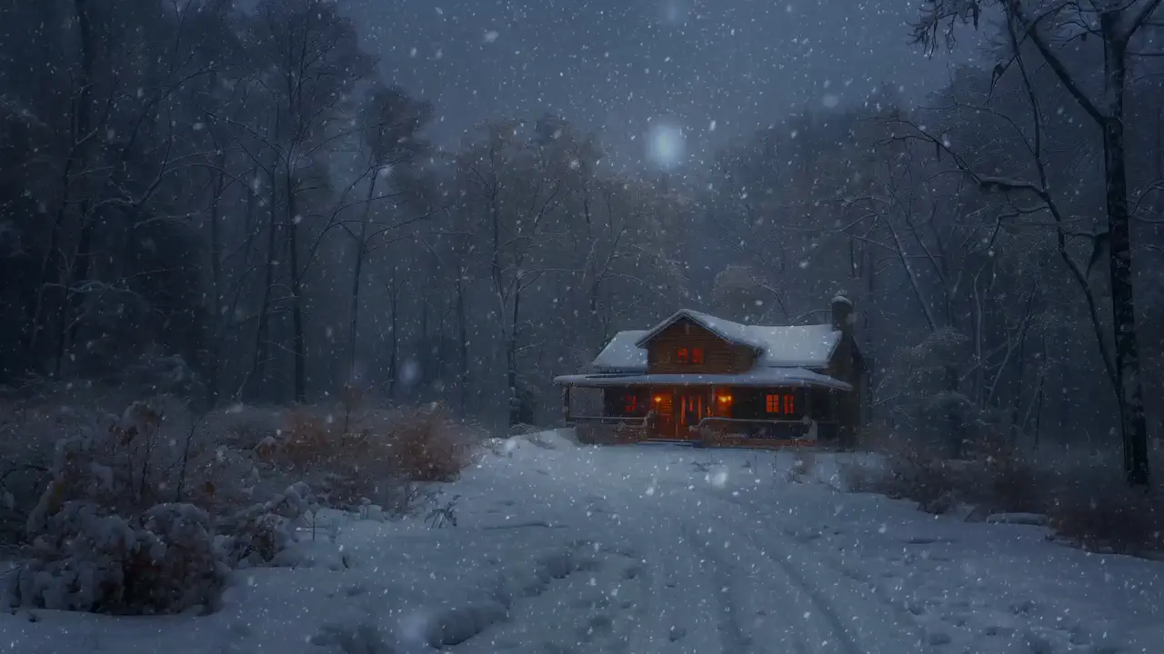 Snowed Cabin Glow
