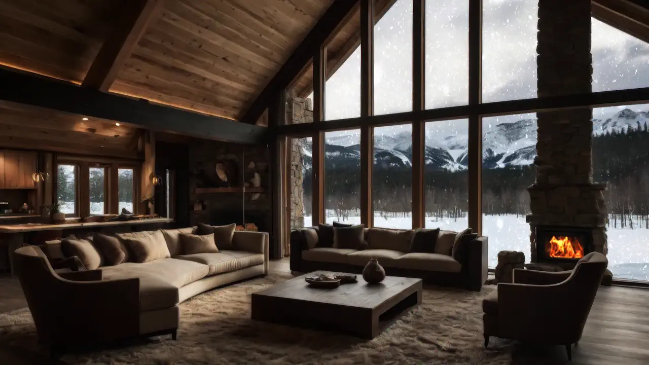 Fireside Snow View