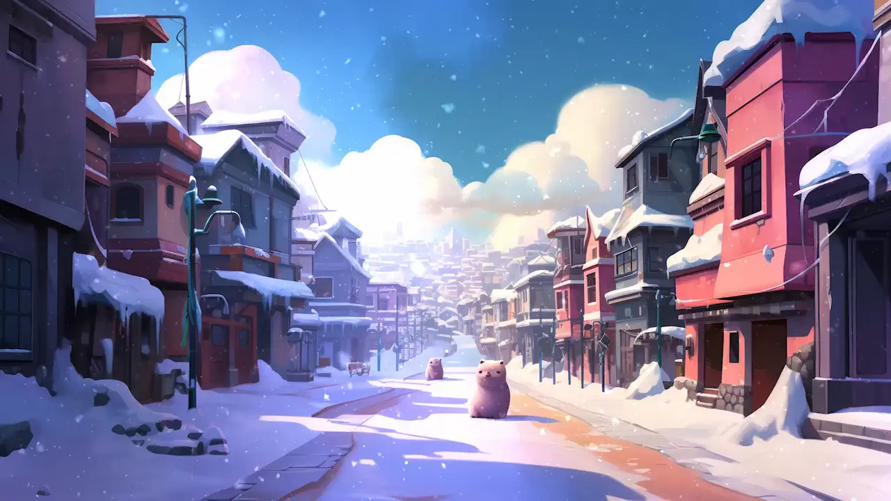 Snowy Townscape Dreams
