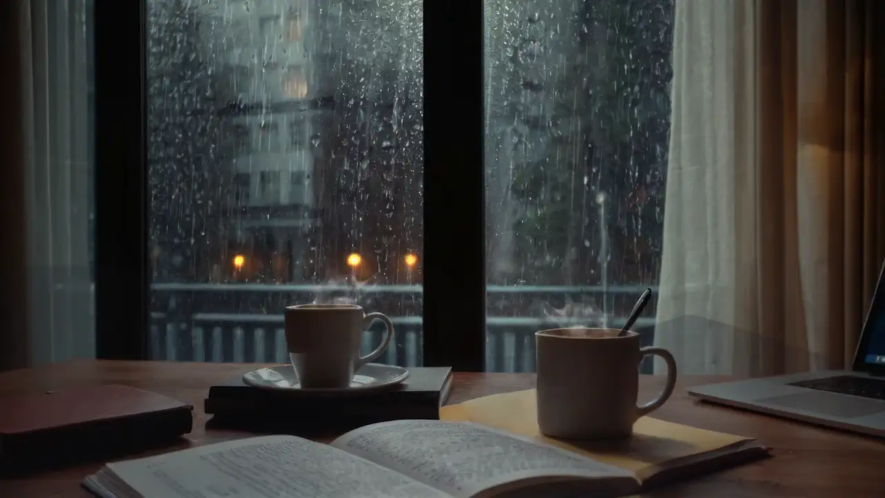 Rainy Study Desk