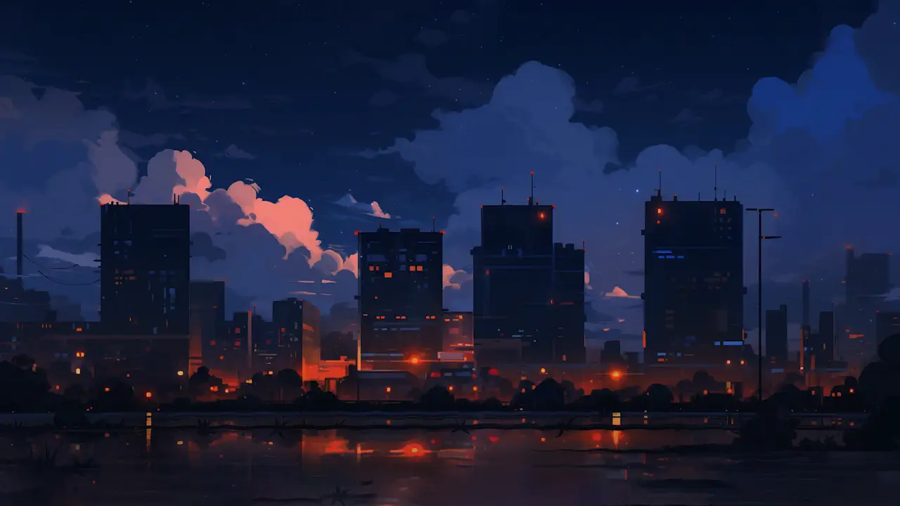 Neon Dusk Skyline