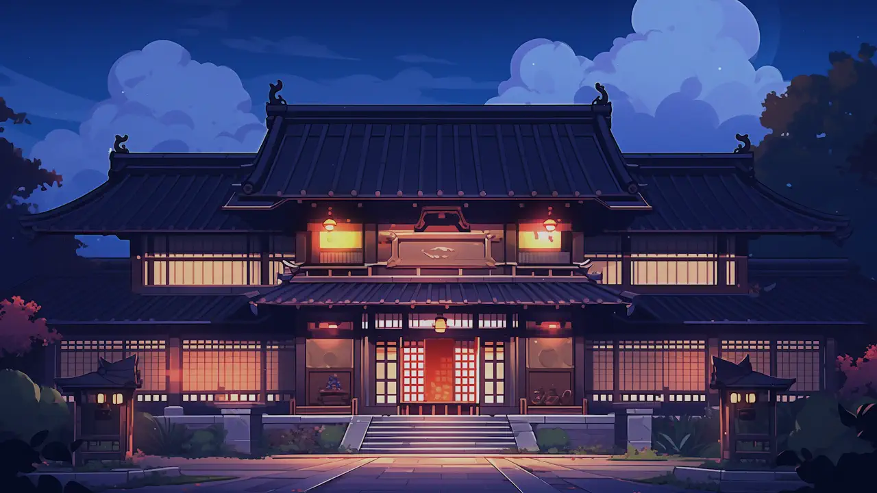 Crimson Temple Night